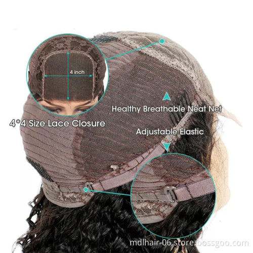 Brazilian Straight Short Lace Front Human Hair Closure Wig For Black Women Virgin Cuticle Aligned 4X4 Lace Closure Wig